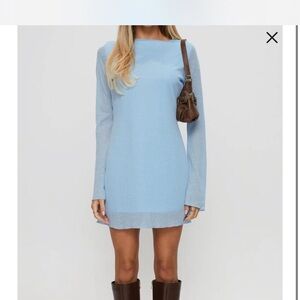 Princess Polly Light Blue Long Sleeve Dress
